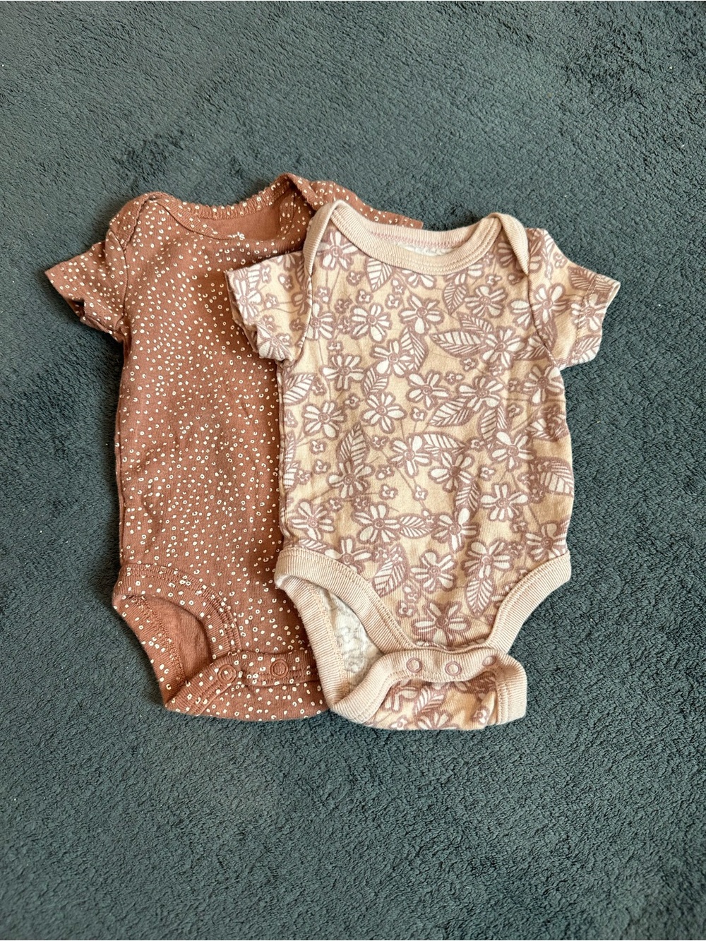 Baby Bodysuit Set Brown & Cream Newborn